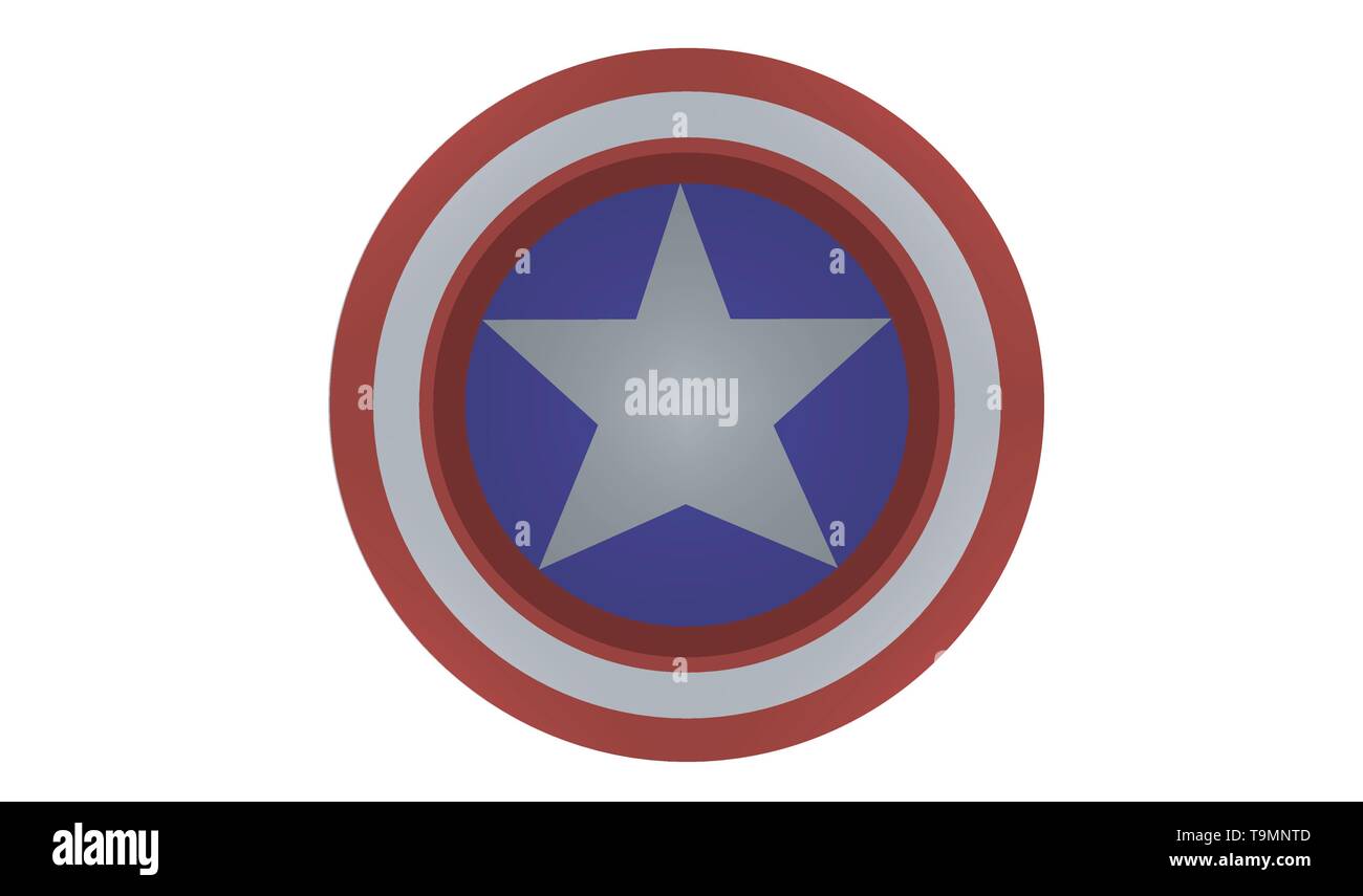 Captain America Shield illustrazione vettoriale EPS10 Illustrazione Vettoriale