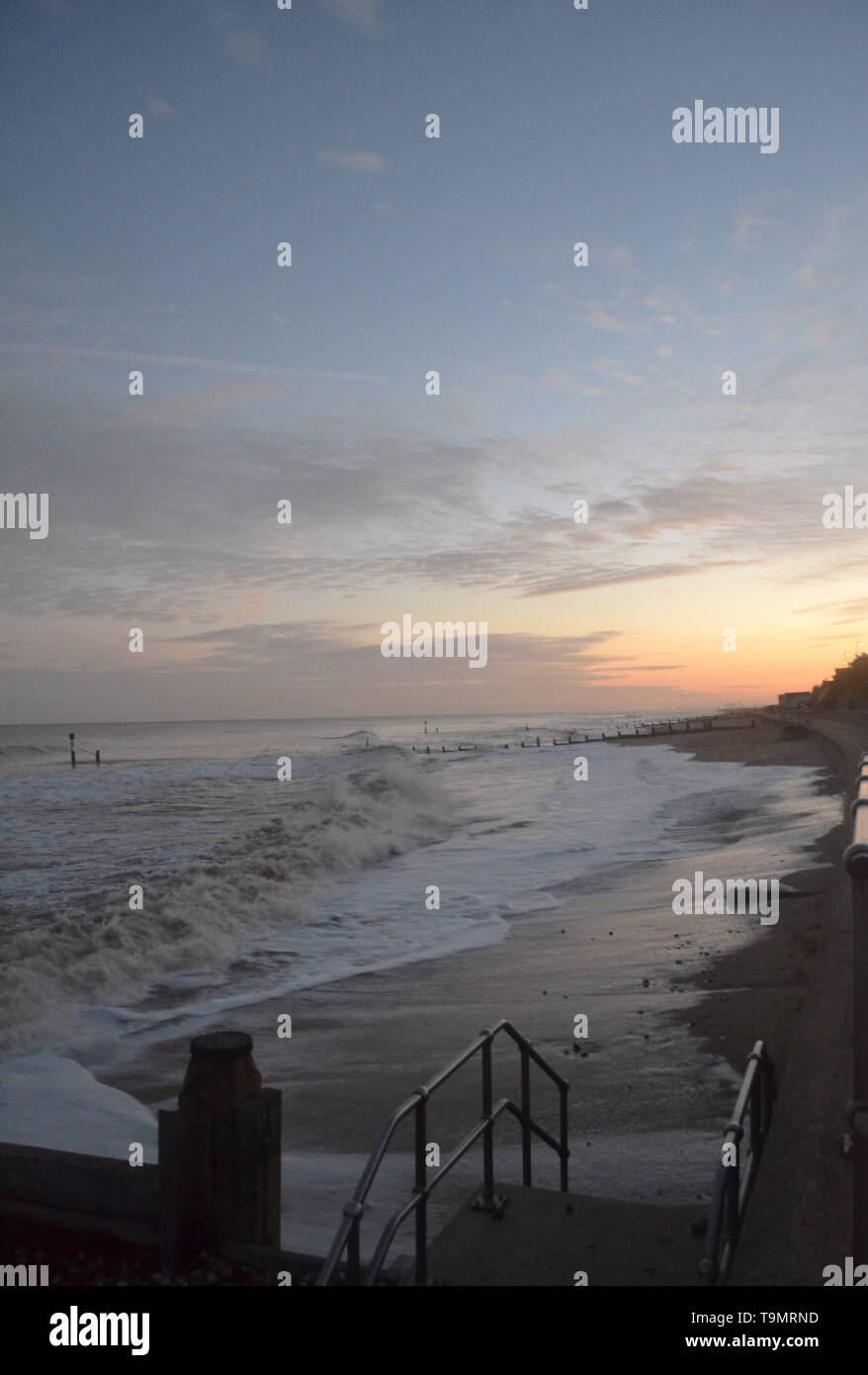 Bel tramonto su Southwold Beach Foto Stock