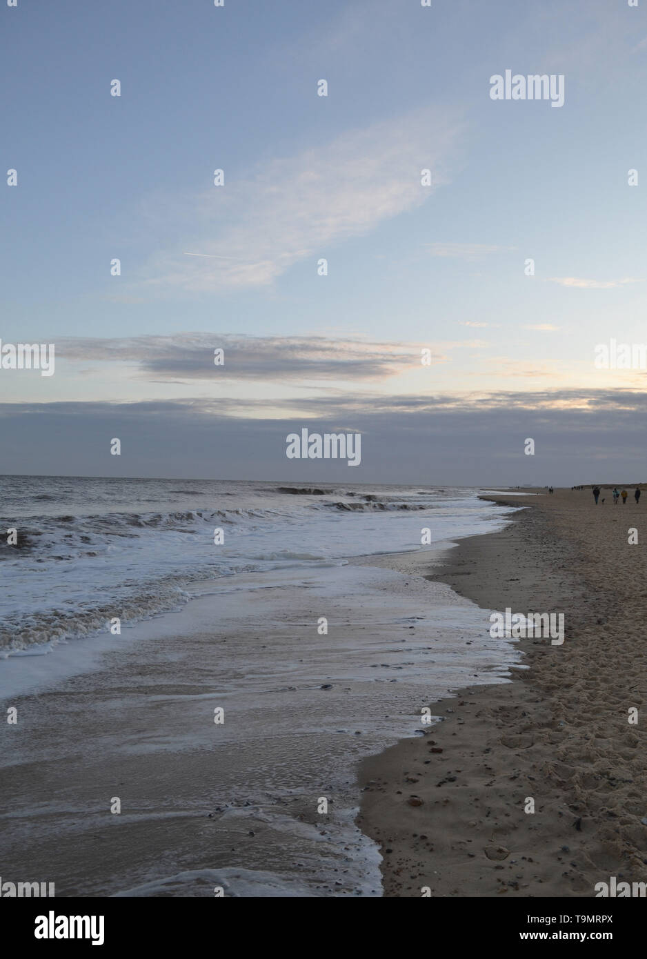 Il pittoresco Southwold Beach, Suffolk, Regno Unito Foto Stock