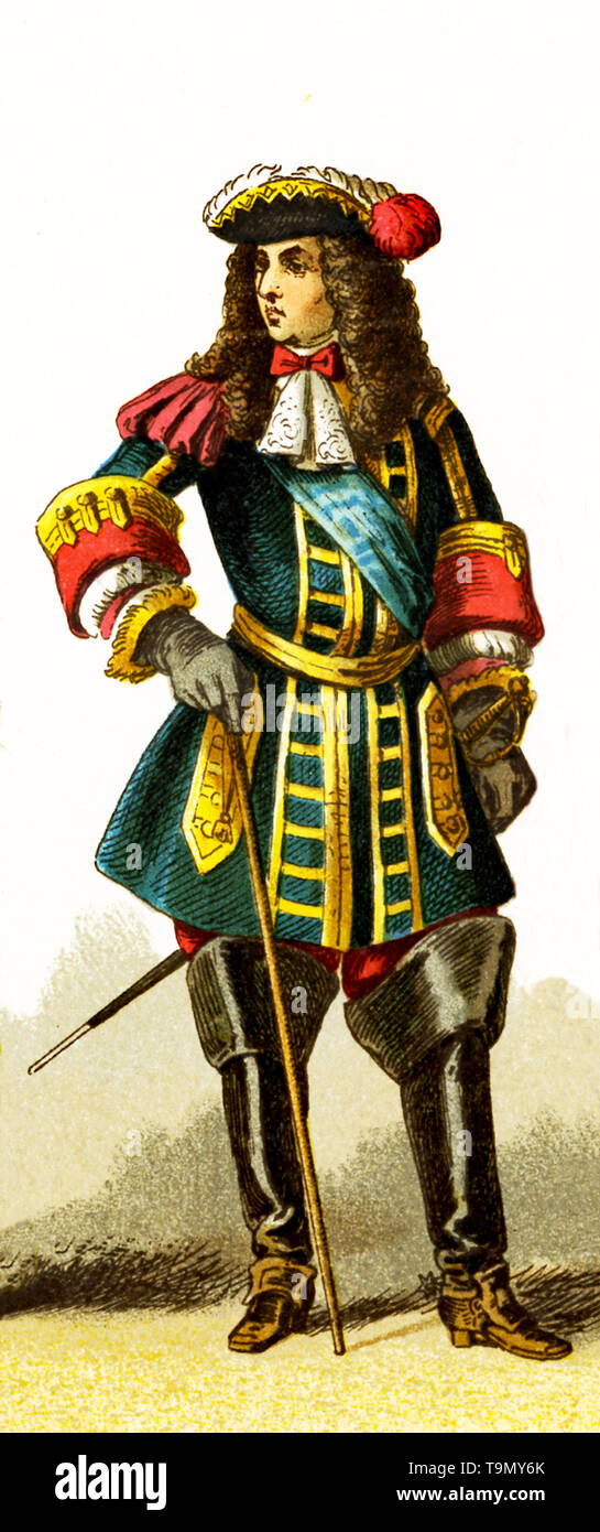 La figura rappresentata qui è re di Francia Luigi XIV nel 1680. L'illustrazione risale al 1882. Foto Stock