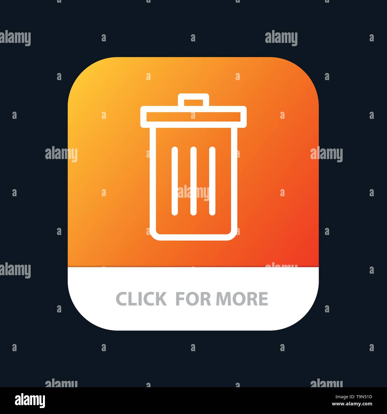 Cestello, stato, eliminare rifiuti, Cestino App Mobile pulsante. Android e  IOS versione di linea Immagine e Vettoriale - Alamy