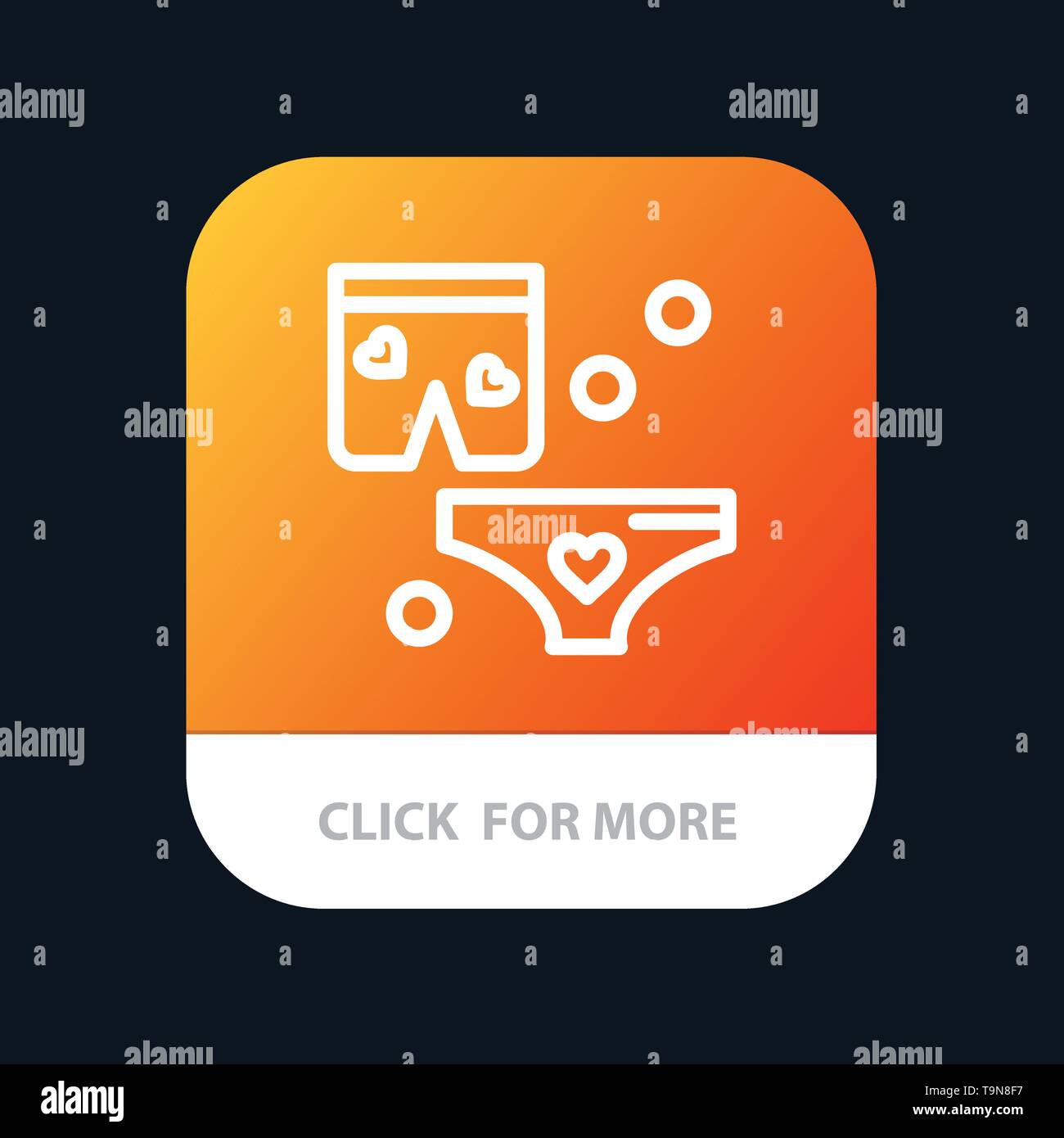 Scatti, amore, notte di nozze App Mobile pulsante. Android e IOS versione di linea Illustrazione Vettoriale