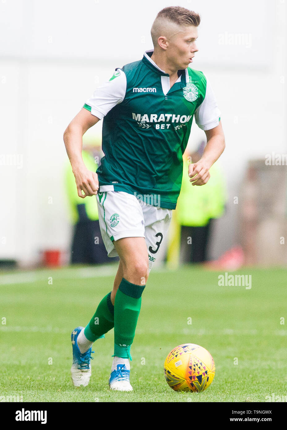 Edinburgh, Regno Unito. Il 19 maggio 2019. Fraser Murray di Hibernian durante la Ladbrokes Premiership match tra Hibernian e Aberdeen a Pasqua la strada su 19 Maggio 2019 in Edinbugh, UK. Solo uso editoriale, è richiesta una licenza per uso commerciale. Nessun uso in scommesse, giochi o un singolo giocatore/club/league pubblicazione. Credito: Scottish Borders Media/Alamy Live News Foto Stock