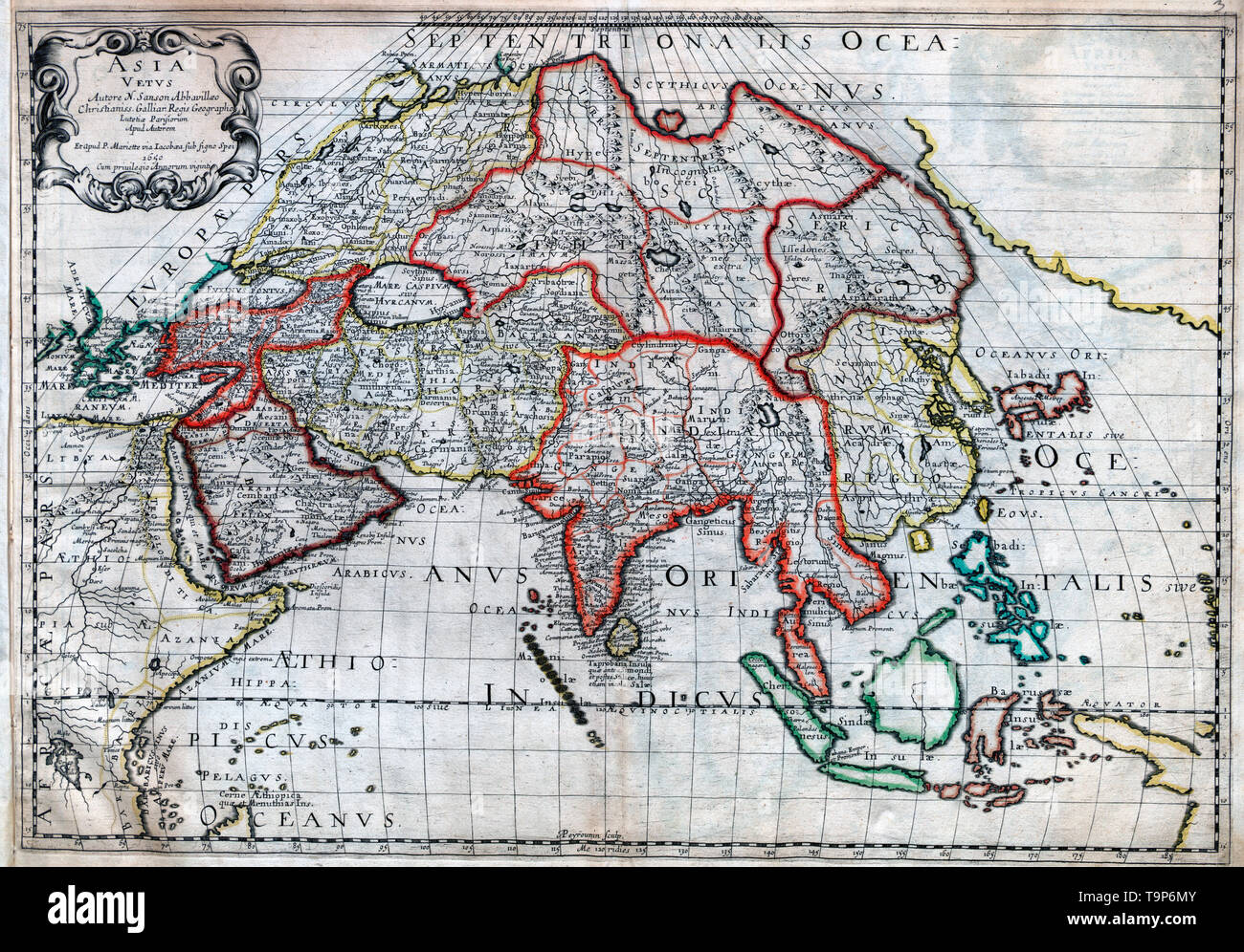 Mappa di Asia Vetus - Sanson Atlas, circa 1700 Foto Stock