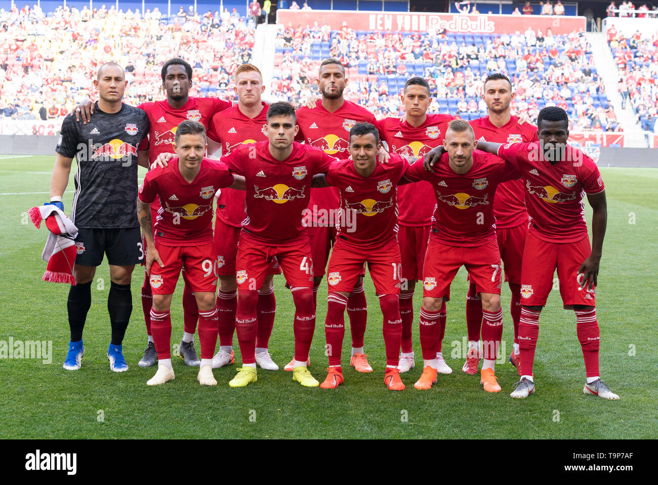 Harrison, NJ - 19 Maggio 2019: avvio di undici dei Red Bulls pongono prima di regolare il gioco di MLS contro Atlanta United FC a Red Bull Arena, Red Bulls ha vinto 1 - 0 Foto Stock