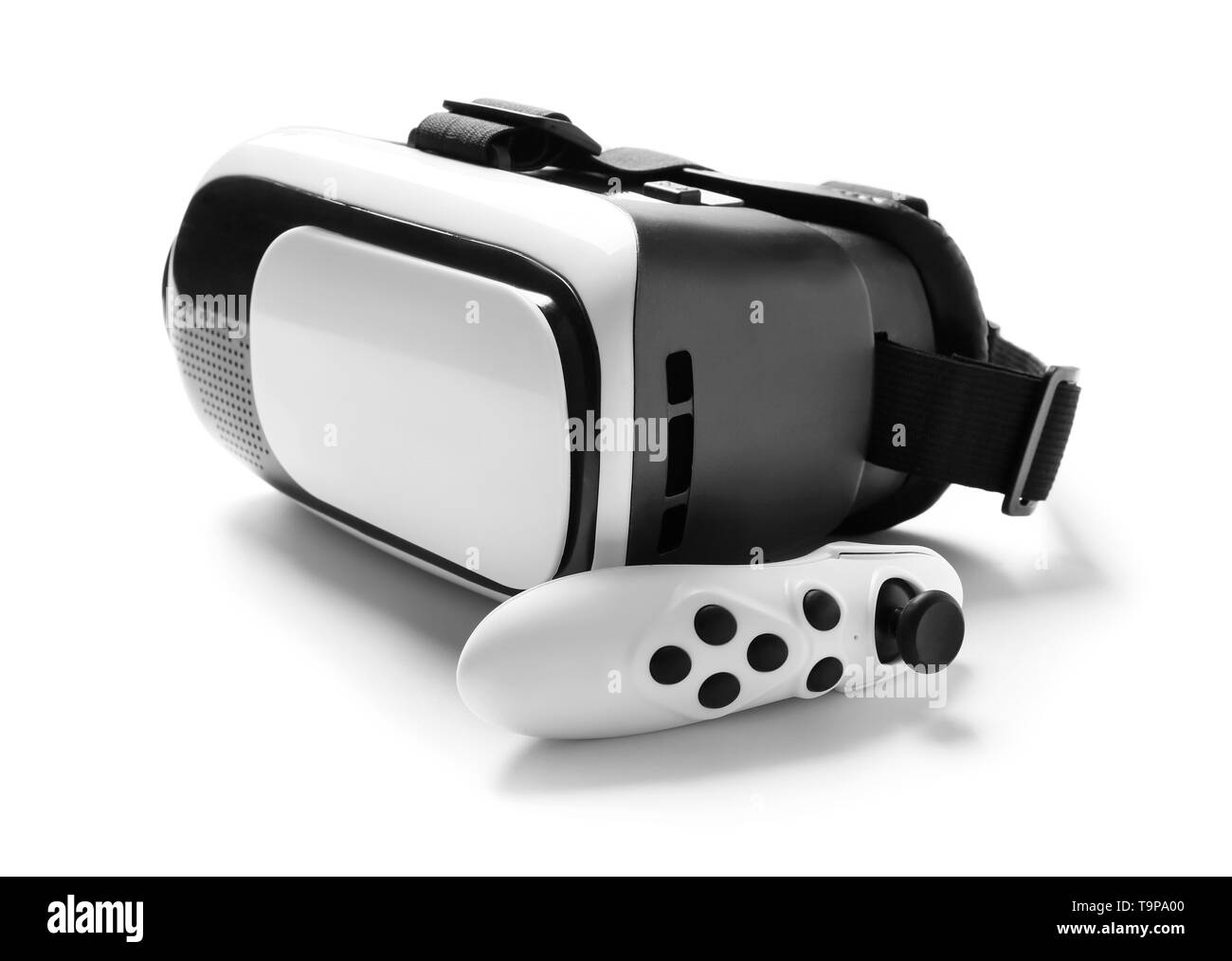 Occhiali per realtà virtuale su sfondo bianco Foto Stock