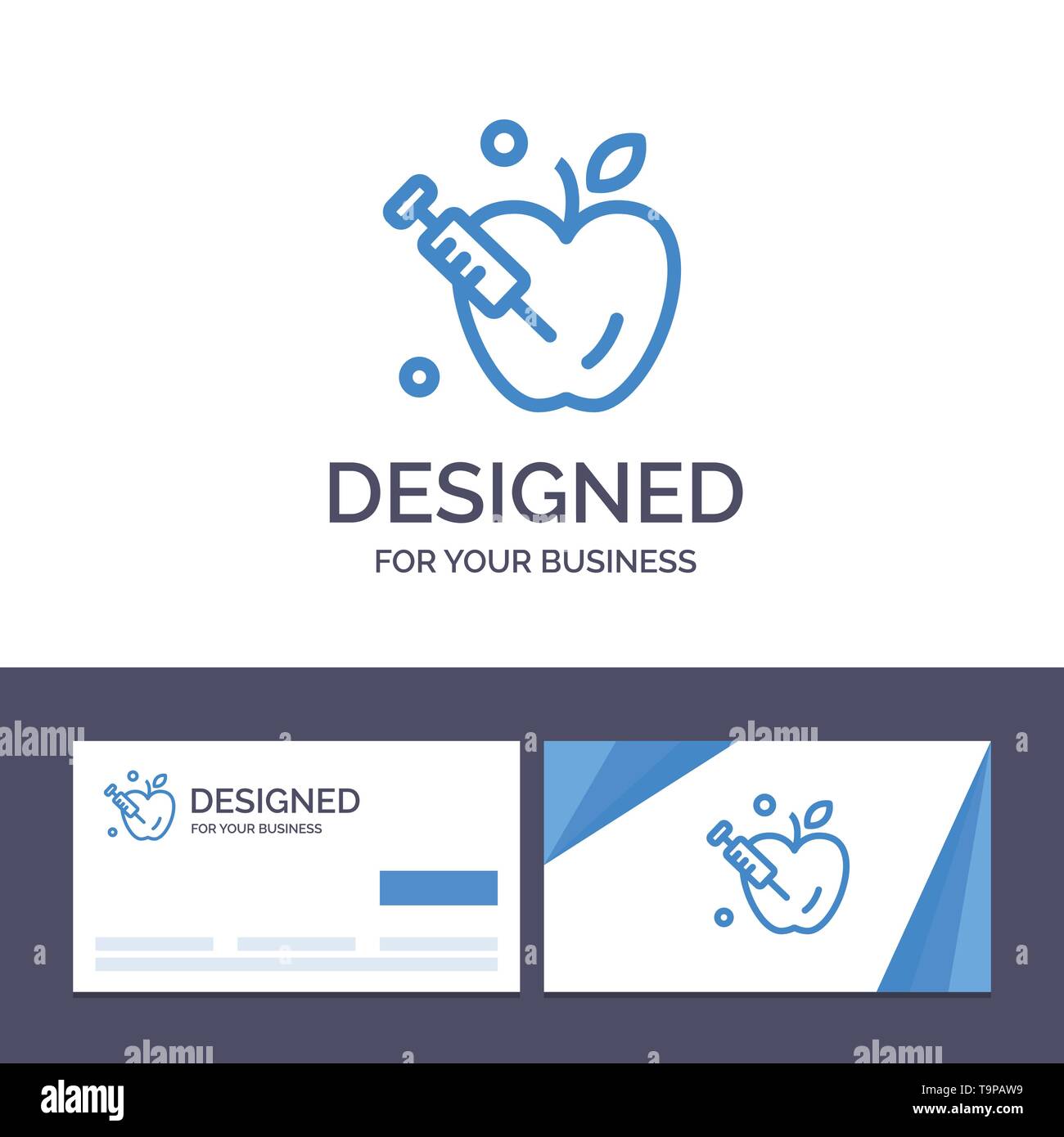 Creative Business Card e modello del logo Apple, gravità, scienza illustrazione vettoriale Illustrazione Vettoriale