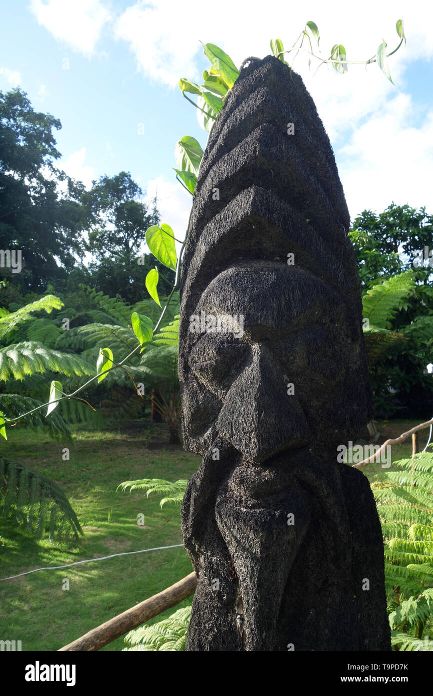 Tiki scolpito dal tronco treefern, Tanna, Vanuatu. N. PR Foto Stock