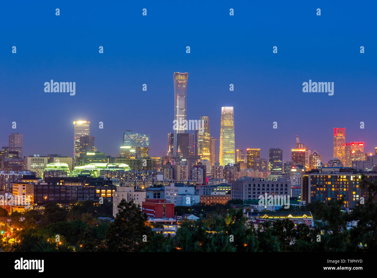 Skyline di Pechino, capitale della Cina Foto Stock