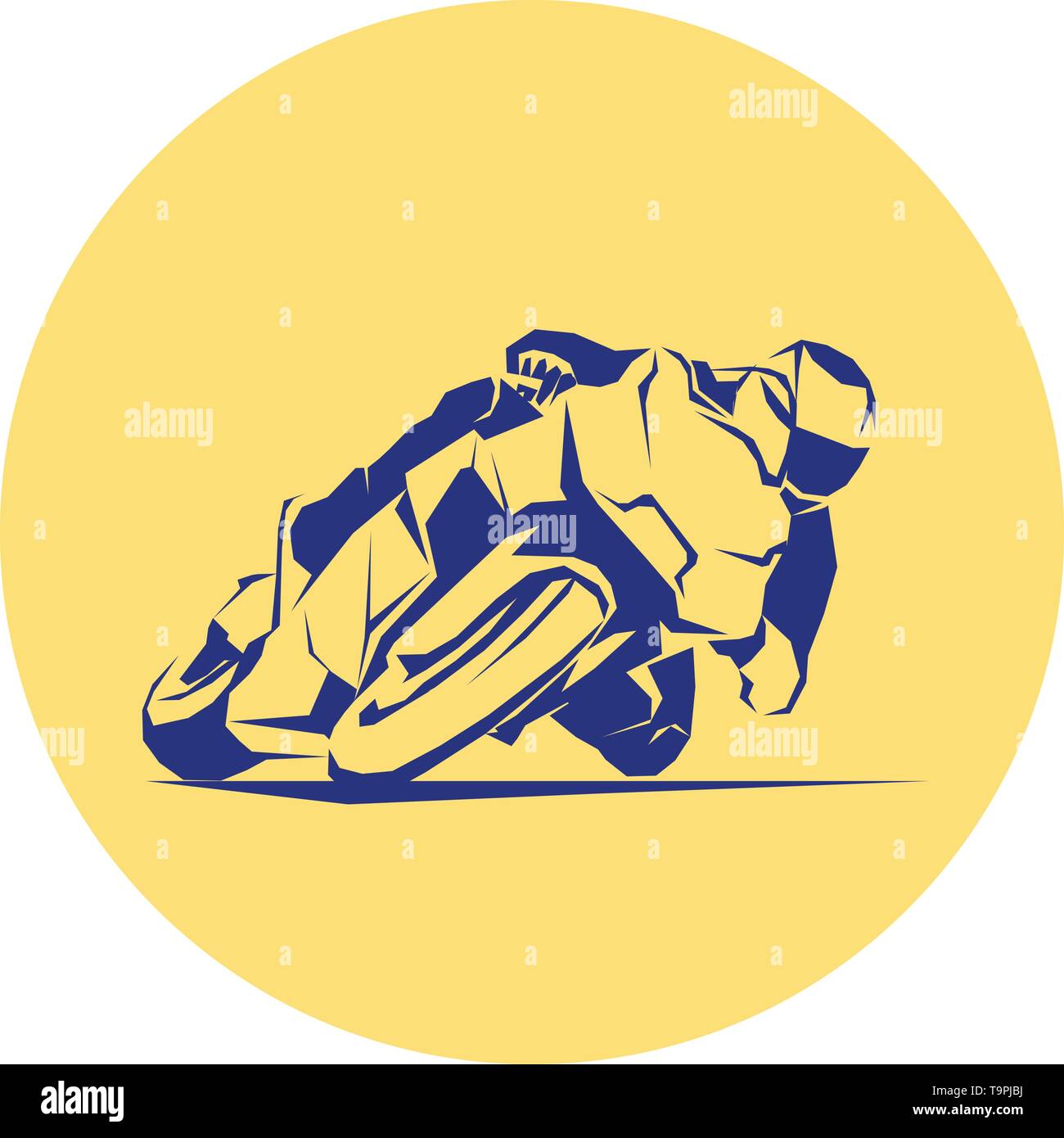 Racer ride sportbike eps 10 vettore icona isolato Illustrazione Vettoriale