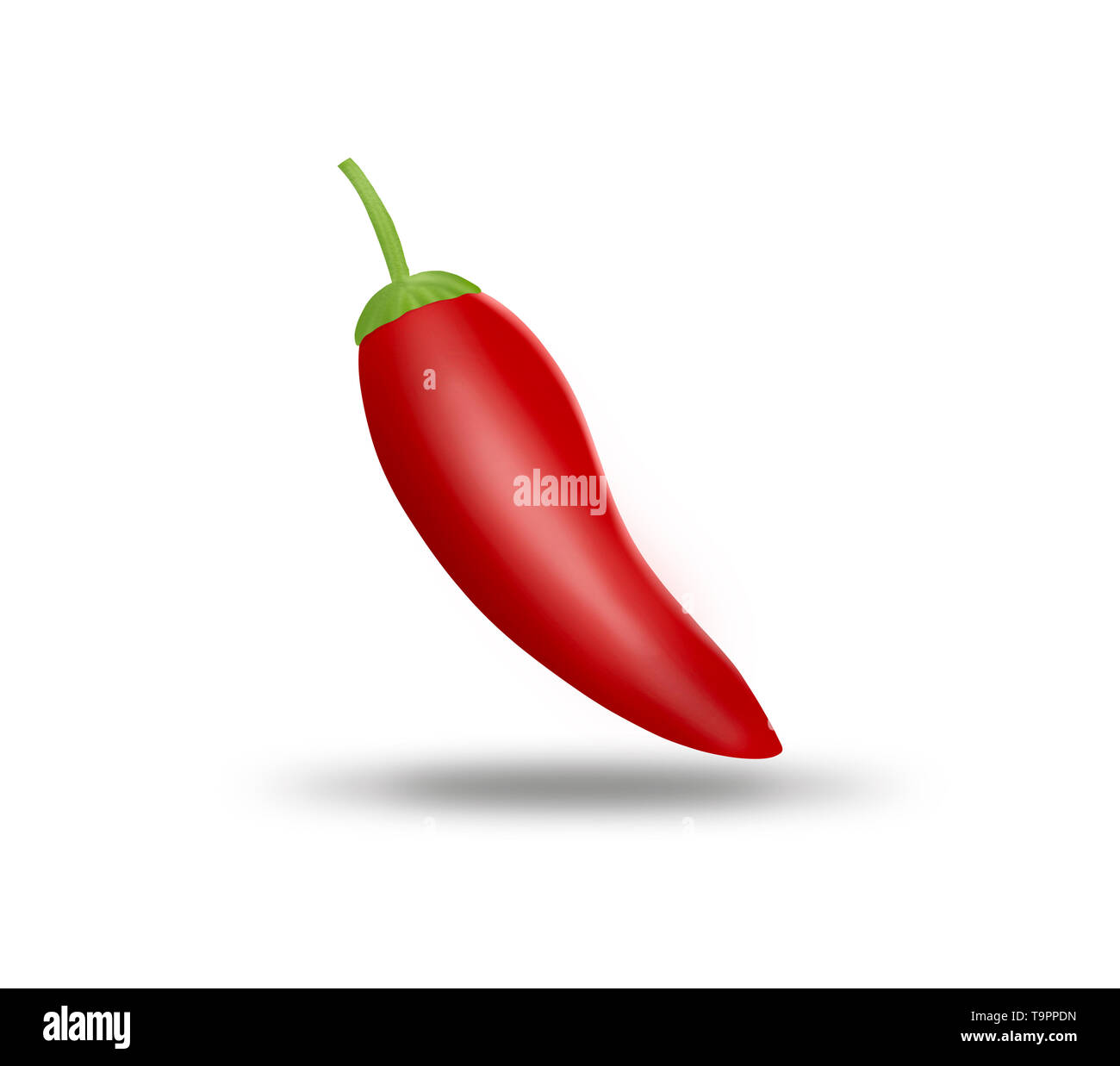 Realistico red hot chili pepper, isolato illustrazione immagine Foto Stock