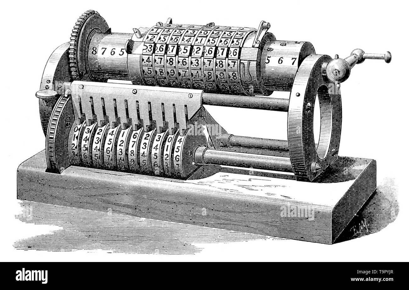 La concessione calcolo meccanico macchina, 1877 Foto Stock