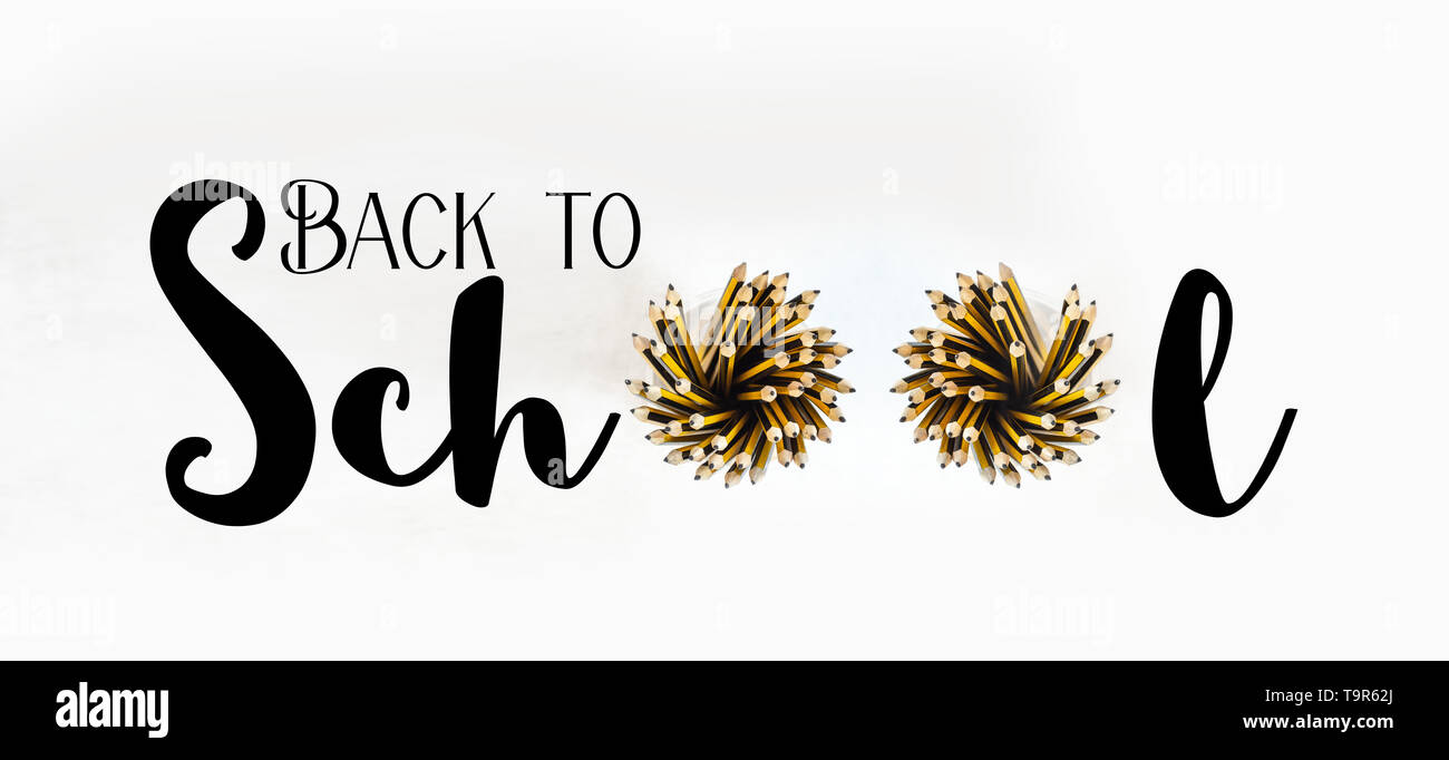 Un fascio di matite in un caso, vista dall'alto isolato con sfondo bianco Foto Stock