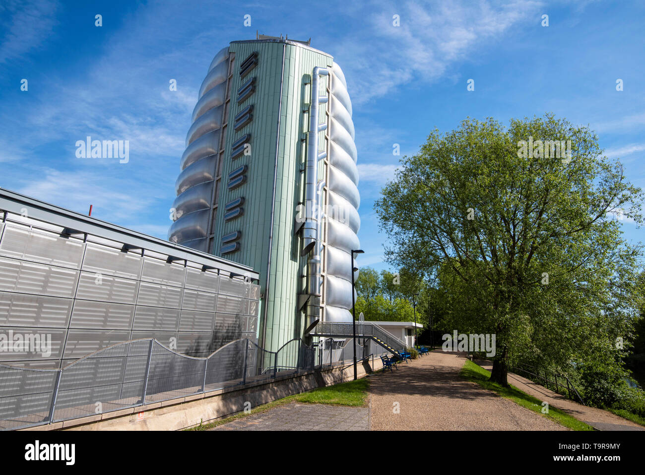 Te National Space Centre, dal fiume Soar in Leicester City, LEICESTERSHIRE REGNO UNITO Inghilterra Foto Stock