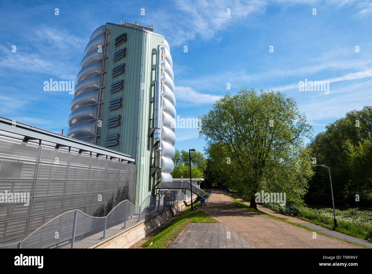Te National Space Centre, dal fiume Soar in Leicester City, LEICESTERSHIRE REGNO UNITO Inghilterra Foto Stock