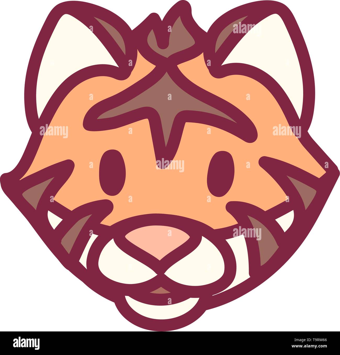 Vector carino astrologia Cinese icona zodiac Tiger Illustrazione Vettoriale