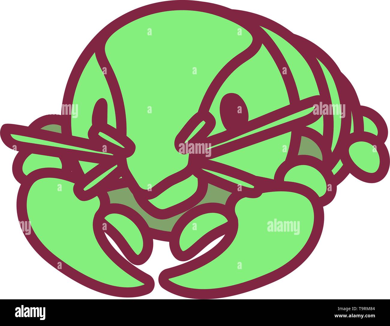 Vector carino segno zodiacale icona animale del cancro Illustrazione Vettoriale