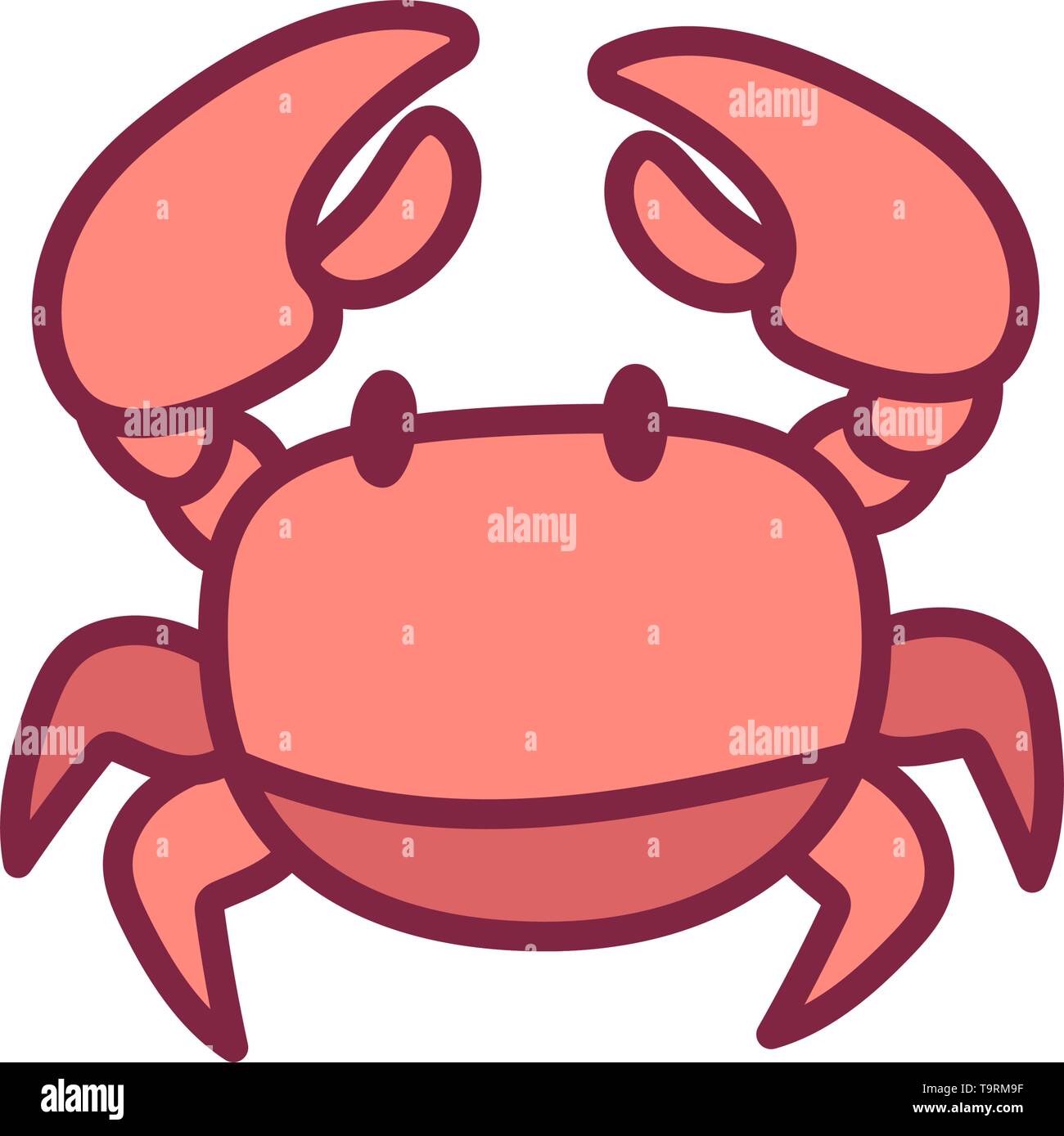 Vector carino segno zodiacale icona granchio del cancro Illustrazione Vettoriale