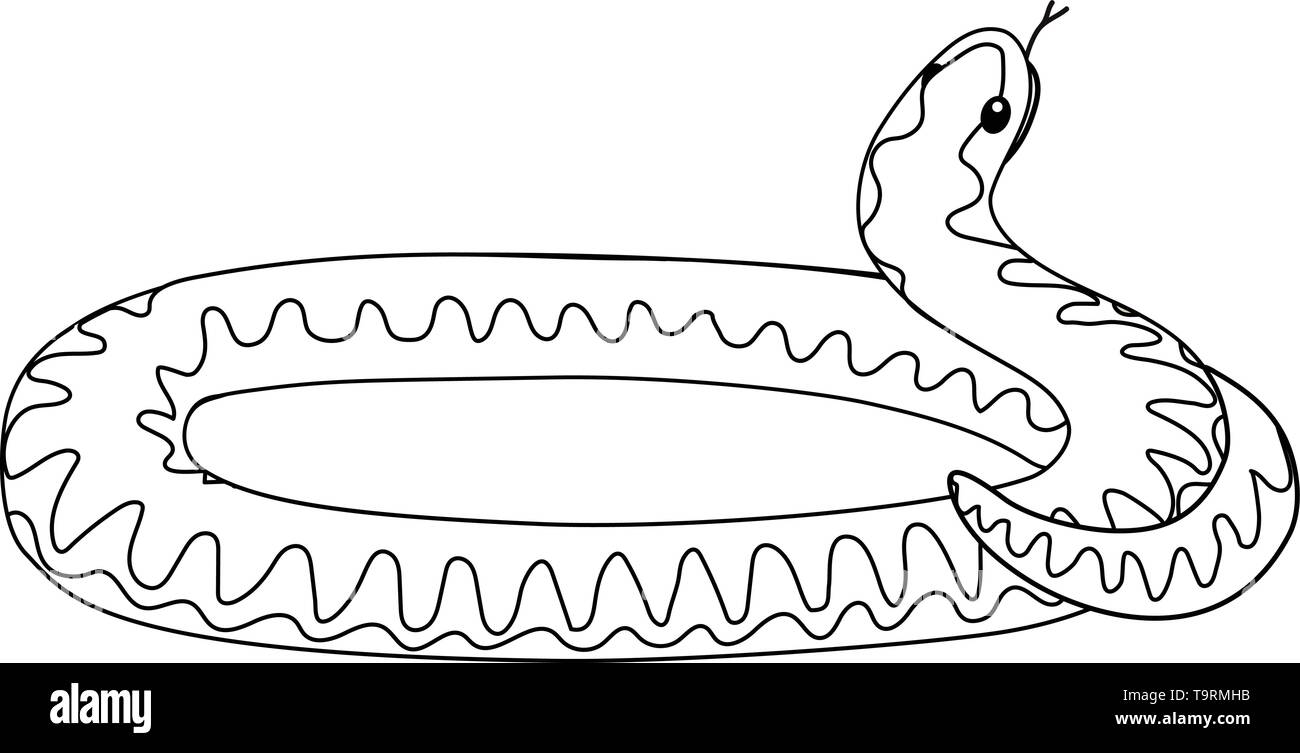 Linea del vettore animale cartoon clip art avvolto viper snake Illustrazione Vettoriale