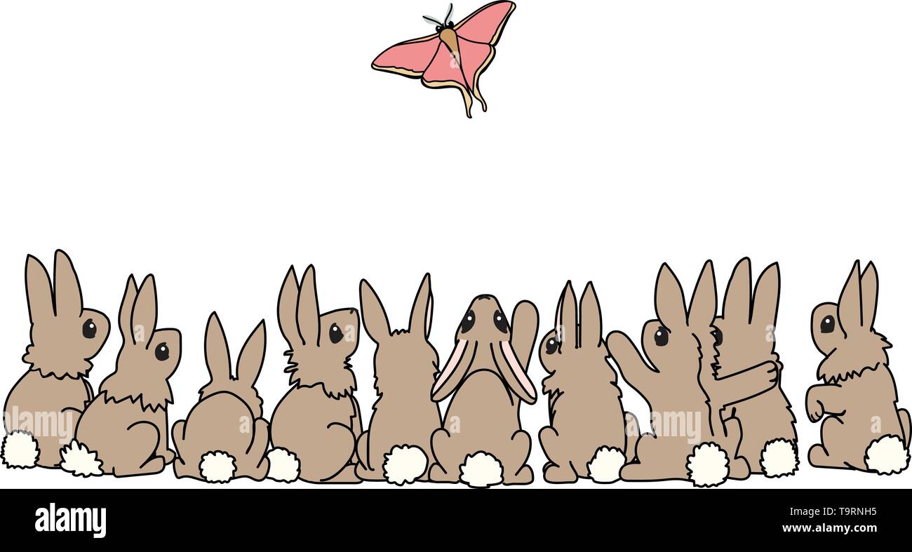 Scandi vettore animale cartoon clip art conigli Illustrazione Vettoriale