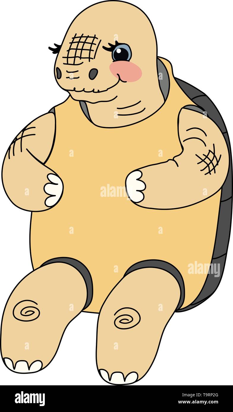 Scandi vettore animale cartoon clip art tartaruga vecchia Illustrazione Vettoriale