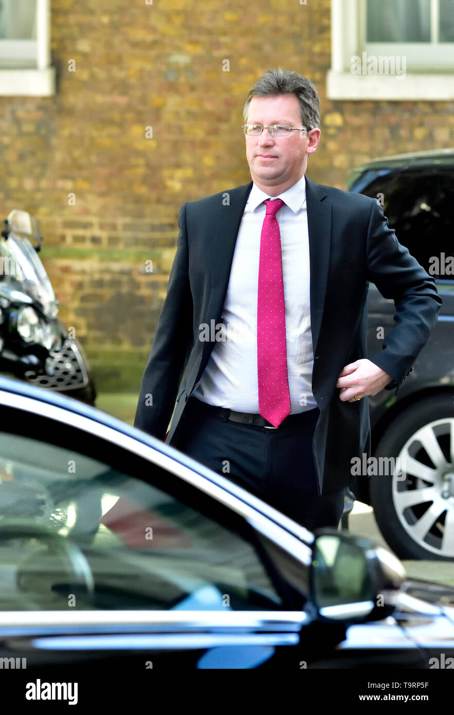 Jeremy Wright MP (Cultura Segretario) lasciando Downing Street dopo una riunione del gabinetto, Londra Maggio 2019 Foto Stock