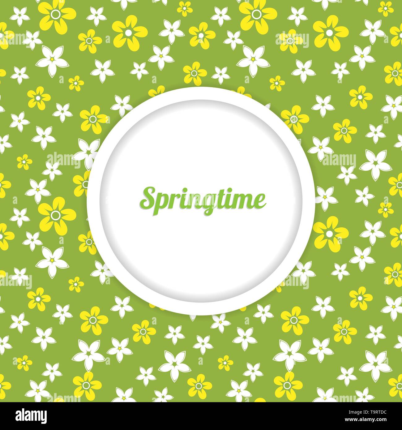 Modello a molla per la progettazione con il luogo di iscrizione su seamless motivo floreale Illustrazione Vettoriale