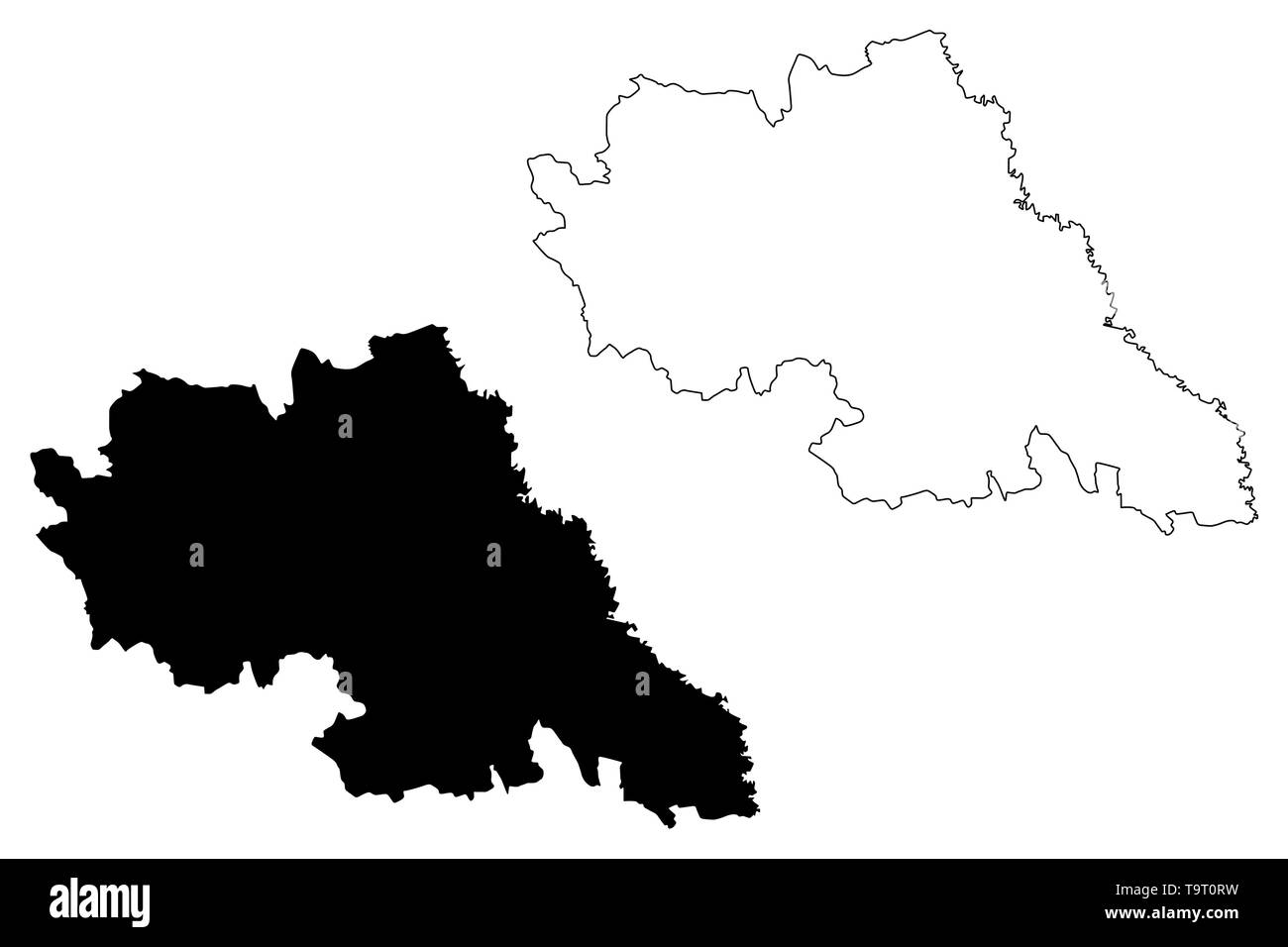 Iasi contea (divisioni amministrative della Romania, Nord-Est regione di sviluppo) mappa illustrazione vettoriale, scribble schizzo Iasi mappa Illustrazione Vettoriale
