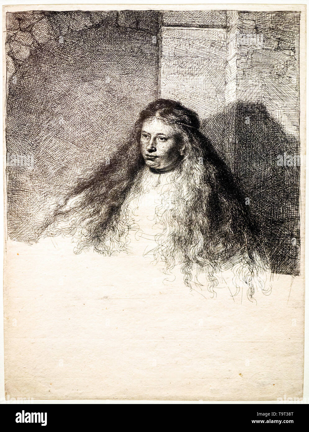 Rembrandt van Rijn (1606 -1669) La sposa ebraica 1635 Attacco, puntasecca e incisione Foto Stock