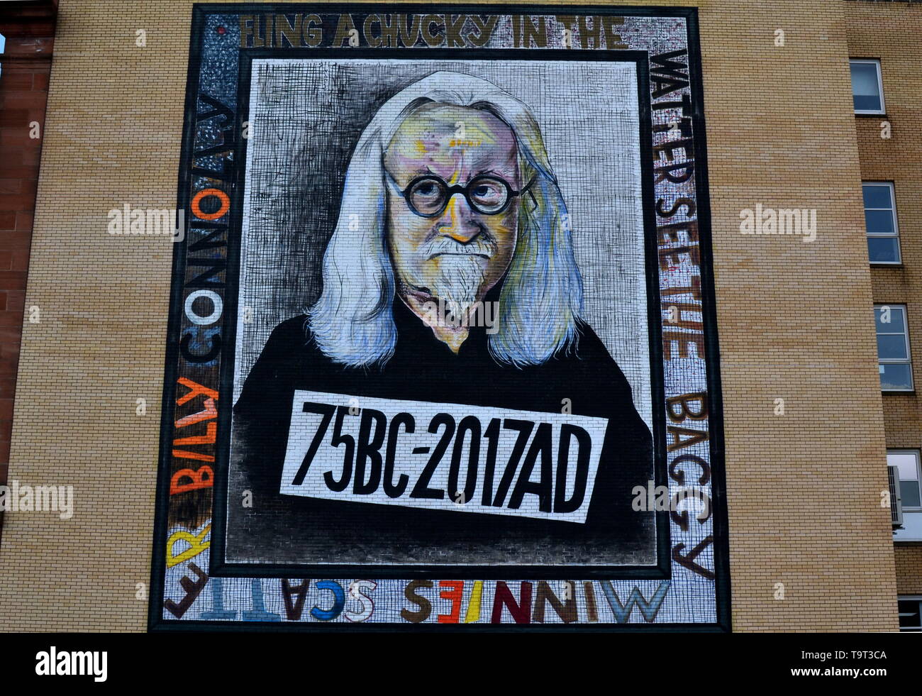 Billy Connolly murale, Glasgow Foto Stock