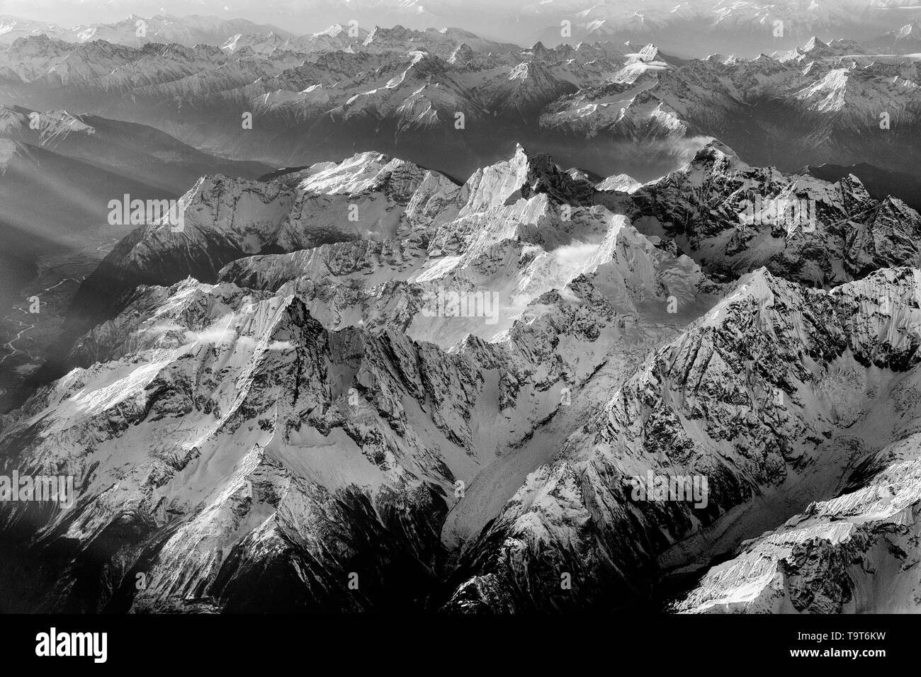 I monti Hengduan separare l'altopiano tibetano dal Yunnan-Guizhou Altopiano in Cina occidentale nella regione chiamato storicamente Kham e th Foto Stock