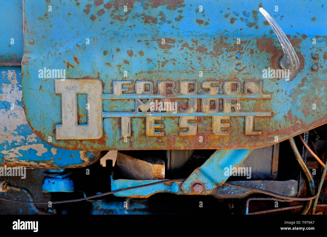 Fordson Major Diesel trattore targhetta metallica logo Foto Stock
