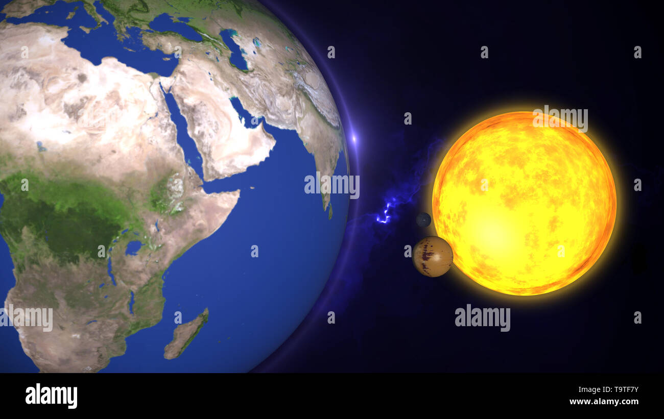 Animata sistema solare, 3D universeStars di pianeti e galassie in questo  elemento di visual decorata dalla NASA Foto stock - Alamy