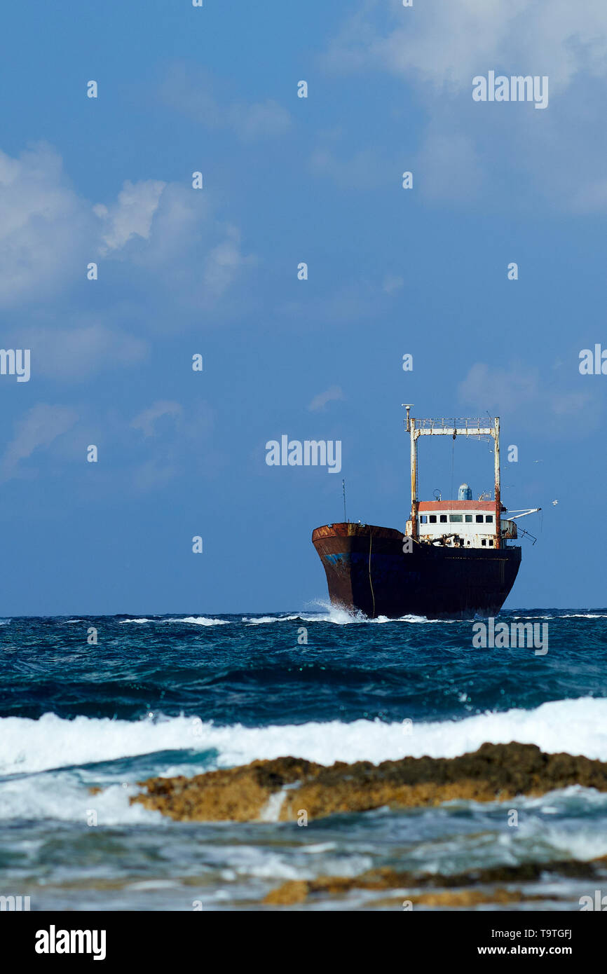 Naufraghi MV Demetrios II, Cipro Foto Stock