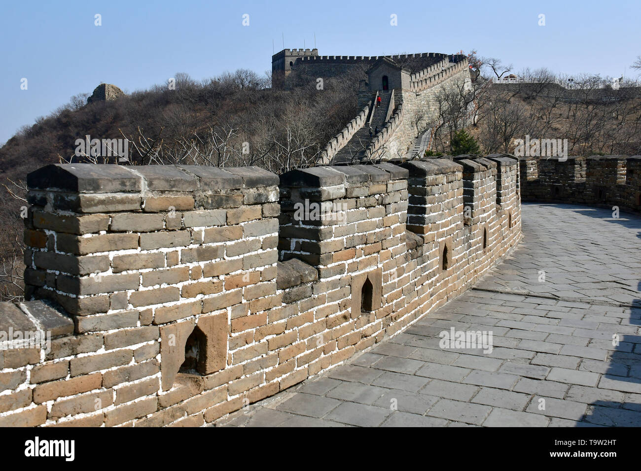 Mu Tian Yu, Mutianyu, Mùtiányù, la Grande Muraglia, Wànlǐ Chángchéng, Beijing, Pechino, Cina, Asia, Patrimonio Mondiale dell UNESCO Foto Stock