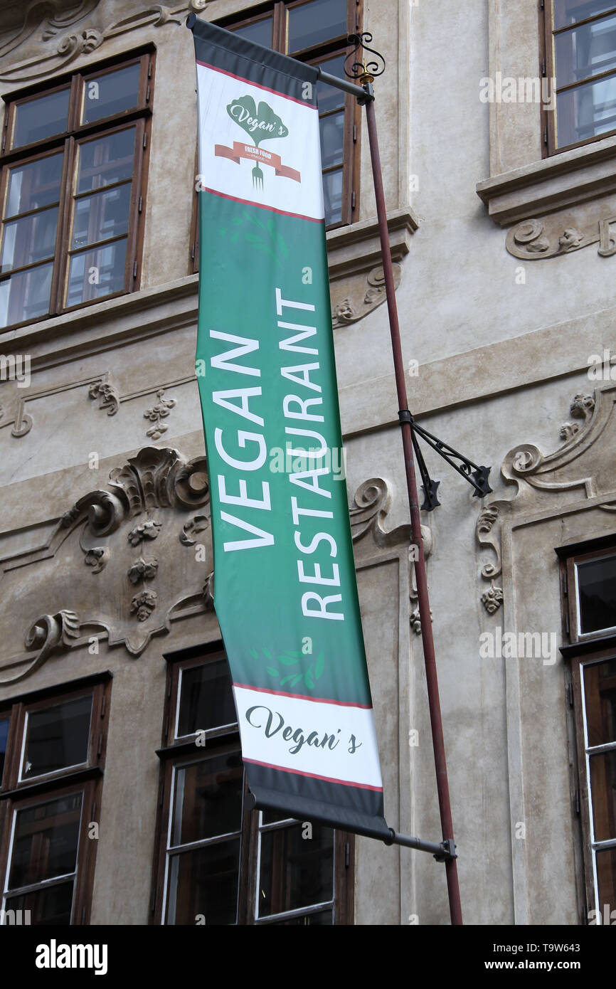 Ristorante vegano a Praga Foto Stock