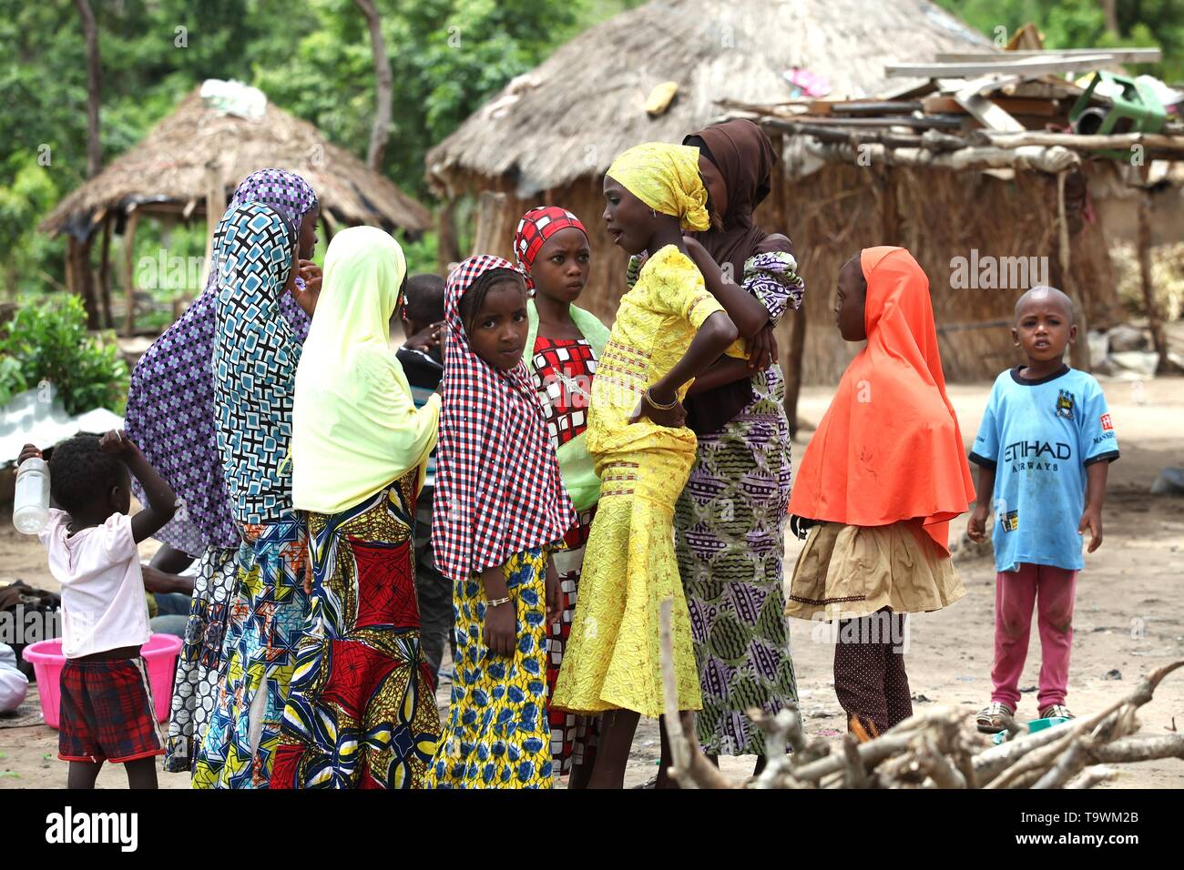 Fulani hesmen insediamento in Africa occidentale Foto Stock