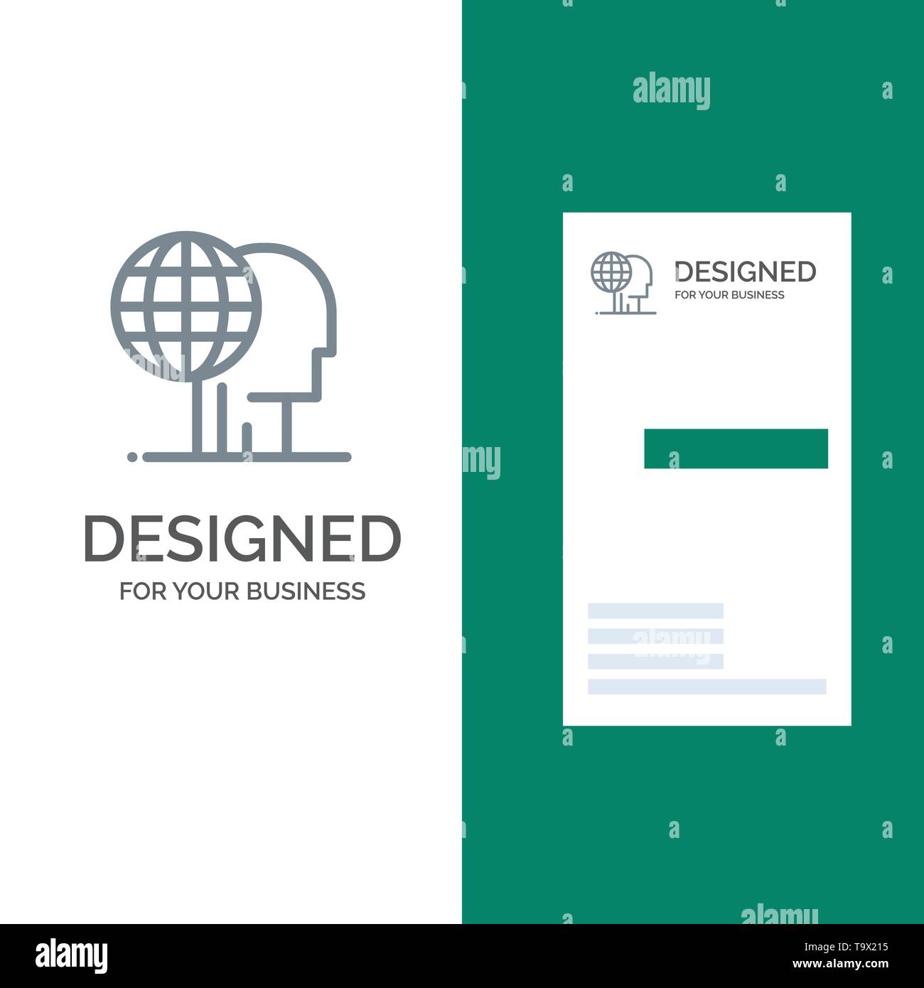 Global Marketing, Finanza, globale, di marketing, di esternalizzare grigio Logo Design e Business Card Template Illustrazione Vettoriale