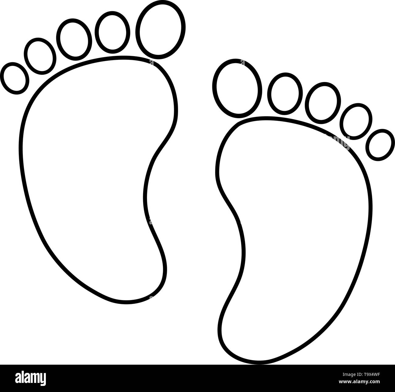 Icona footmark cartoon baby illustrazione vettoriale graphic design Illustrazione Vettoriale