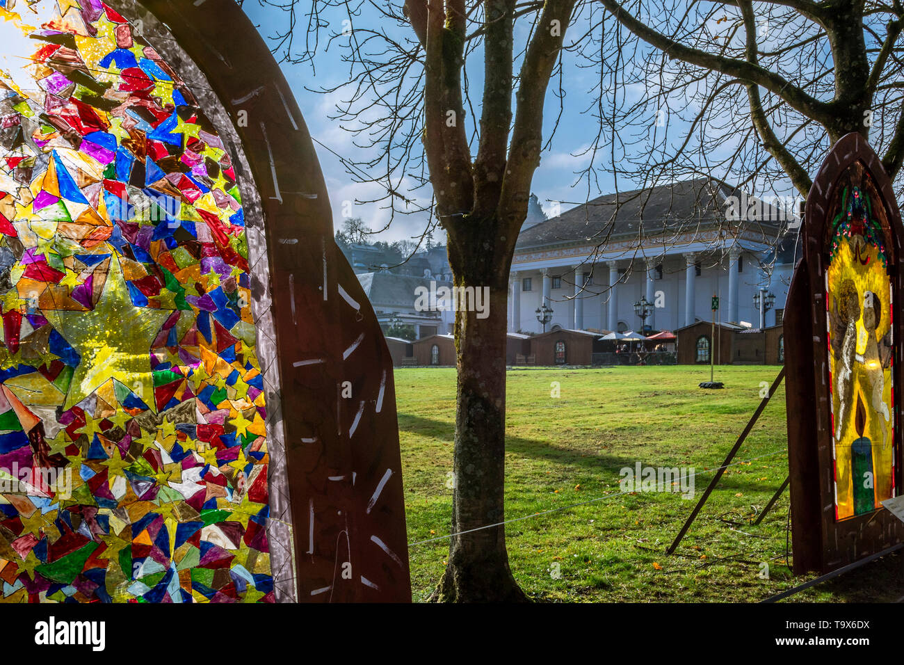 Nativo di Baden Baden Christkindelsmarkt, Fiera di Natale a Baden-Baden, Baden-Württemberg, Germania, Europa Baden-Badener Christkindelsmarkt, Weihnac Foto Stock