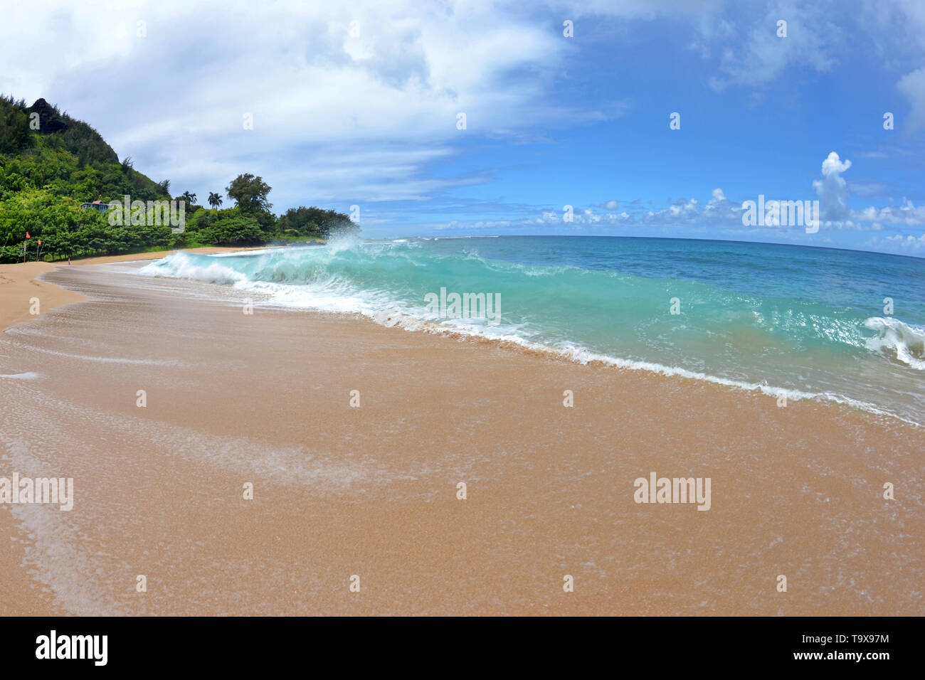 Haena Beach, Kauai, Hawaii, STATI UNITI D'AMERICA Foto Stock