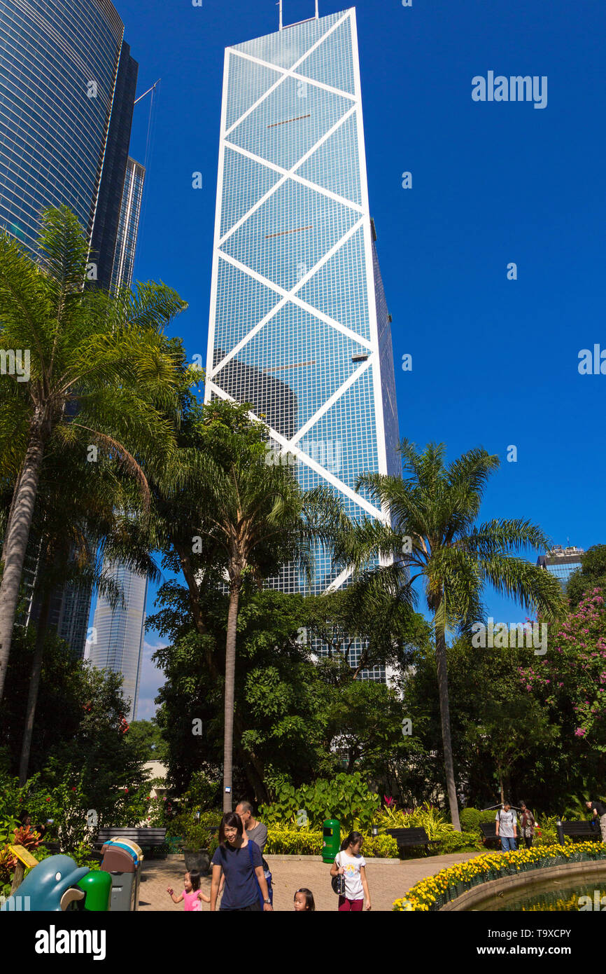 La Bank of China tower, skyline di Hong Kong SAR, Cina Foto Stock