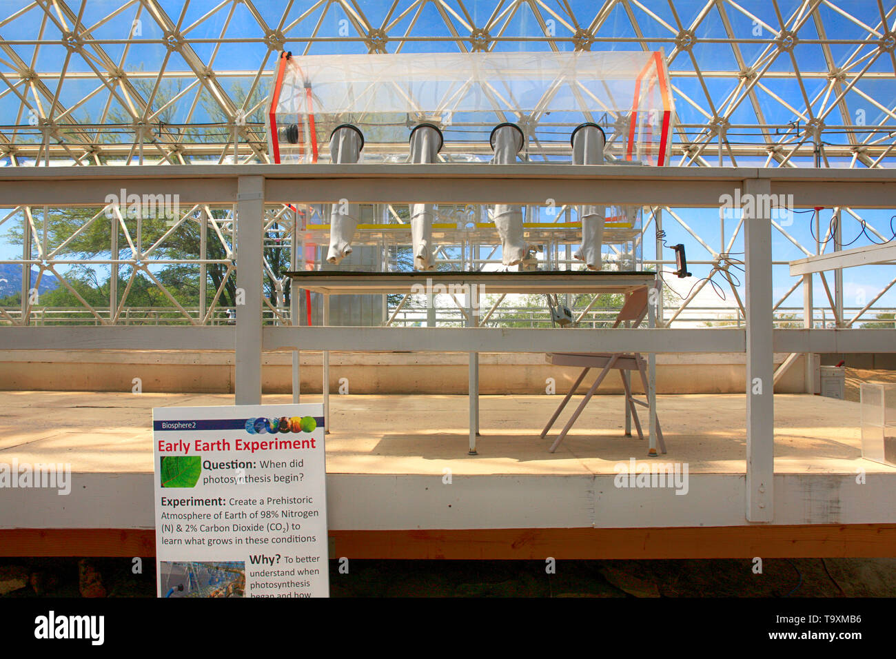 Inizio terra camera sperimentale a Bisosphere 2, l'Americano scienza del sistema Terra centro di ricerca situato in Oracle, AZ Foto Stock