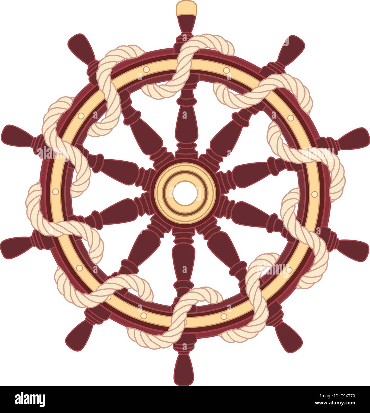 Vettore profilo piatto barca corda simbolo volantino Illustrazione Vettoriale