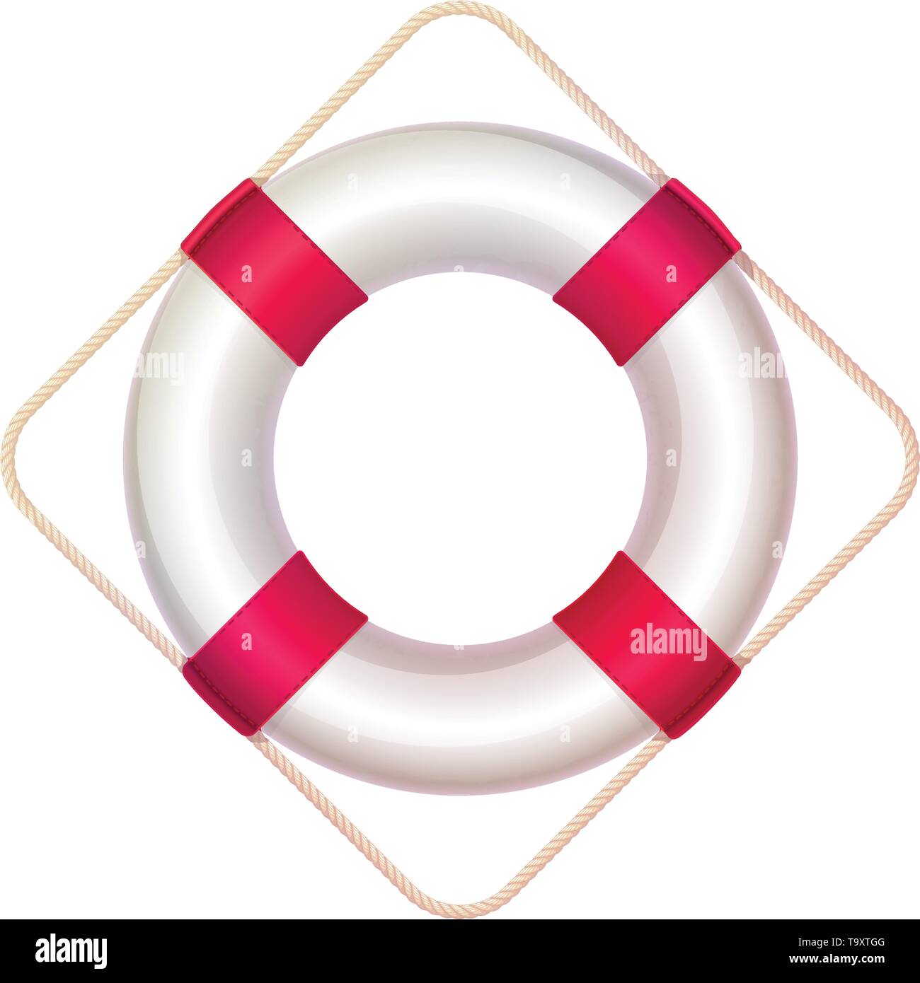 Vettore, ciambella salvagente, bagnino, mare ancora di salvezza Illustrazione Vettoriale