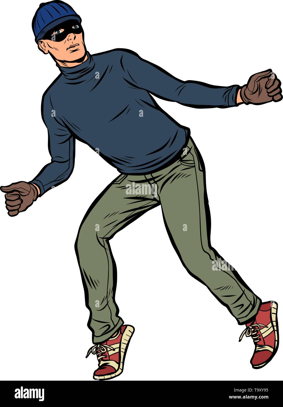 Ladro ladro ladro. La Pop art retrò illustrazione vettoriale kitsch vintage Illustrazione Vettoriale