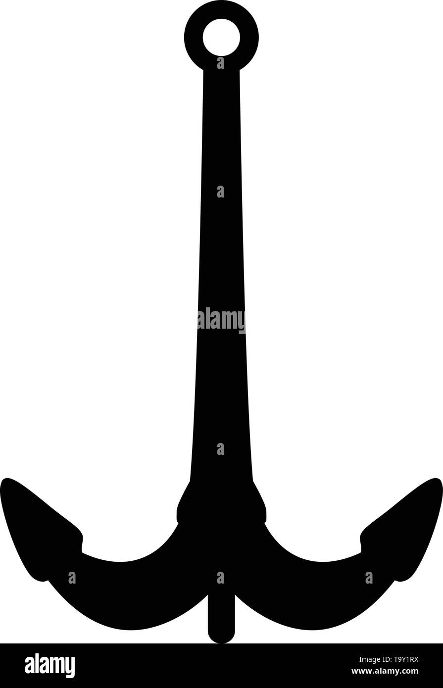 Silhouette vector graphic mar nero forma di ancoraggio Illustrazione Vettoriale