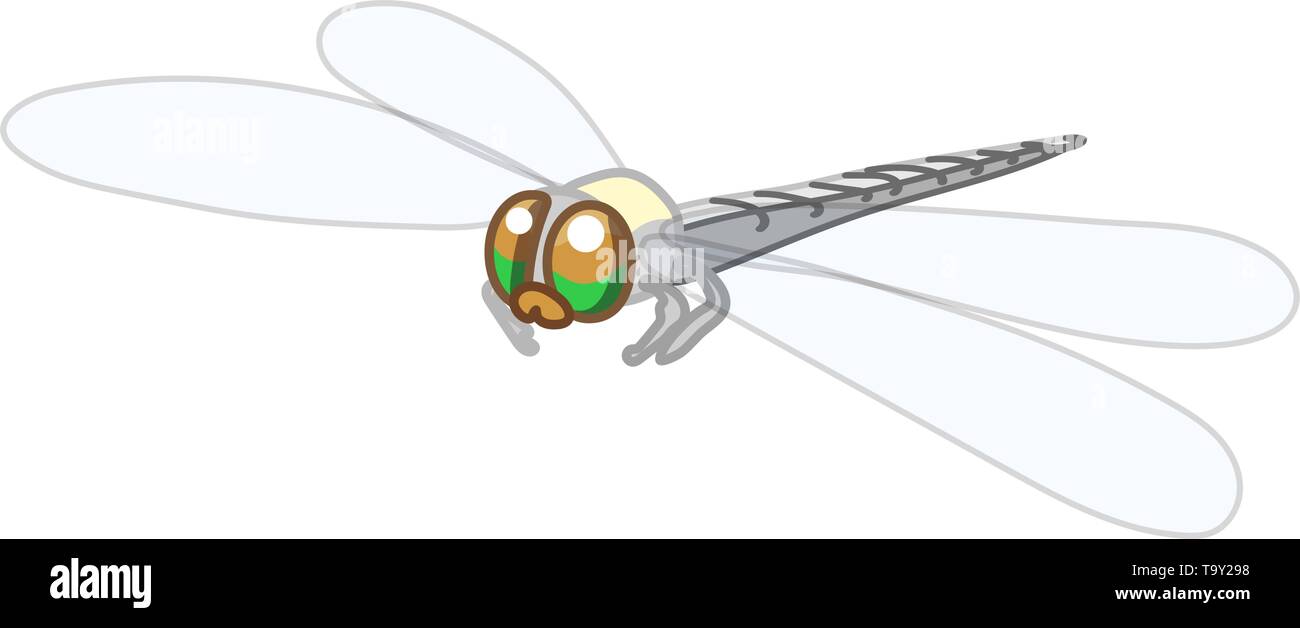 Vector Cartoon carino insetto clip art dragonfly Illustrazione Vettoriale