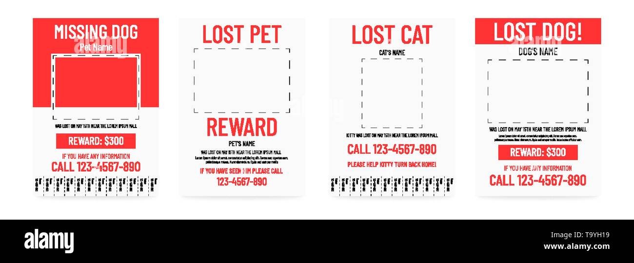 Perso pet modello poster. Manca la progettazione di banner Illustrazione Vettoriale