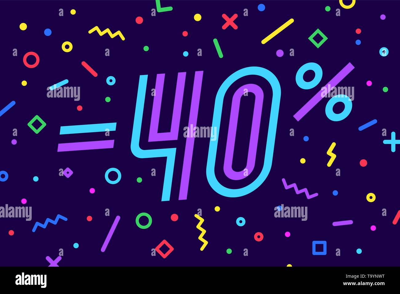 Vendita -40%. Banner per lo sconto, vendita. Progettazione di poster Illustrazione Vettoriale